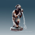 Большая статуя Маленький рыбацкий фонтан Бронзовая скульптура Tpls-012